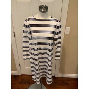 Vineyard Vines White & Blue Striped Long Sleeve Dress, Size M